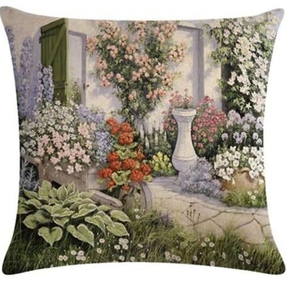 Decorative Spring Linen Pillow Covers -Set of 4 - Picture 4 of 8